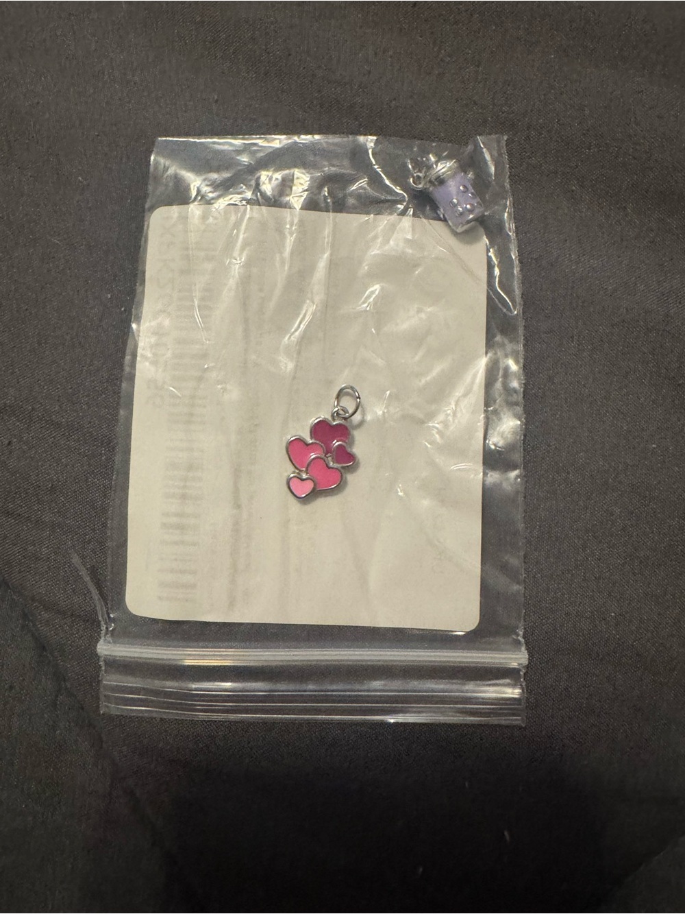 Lots of love Pink Heart Charm Pink Hearts silver